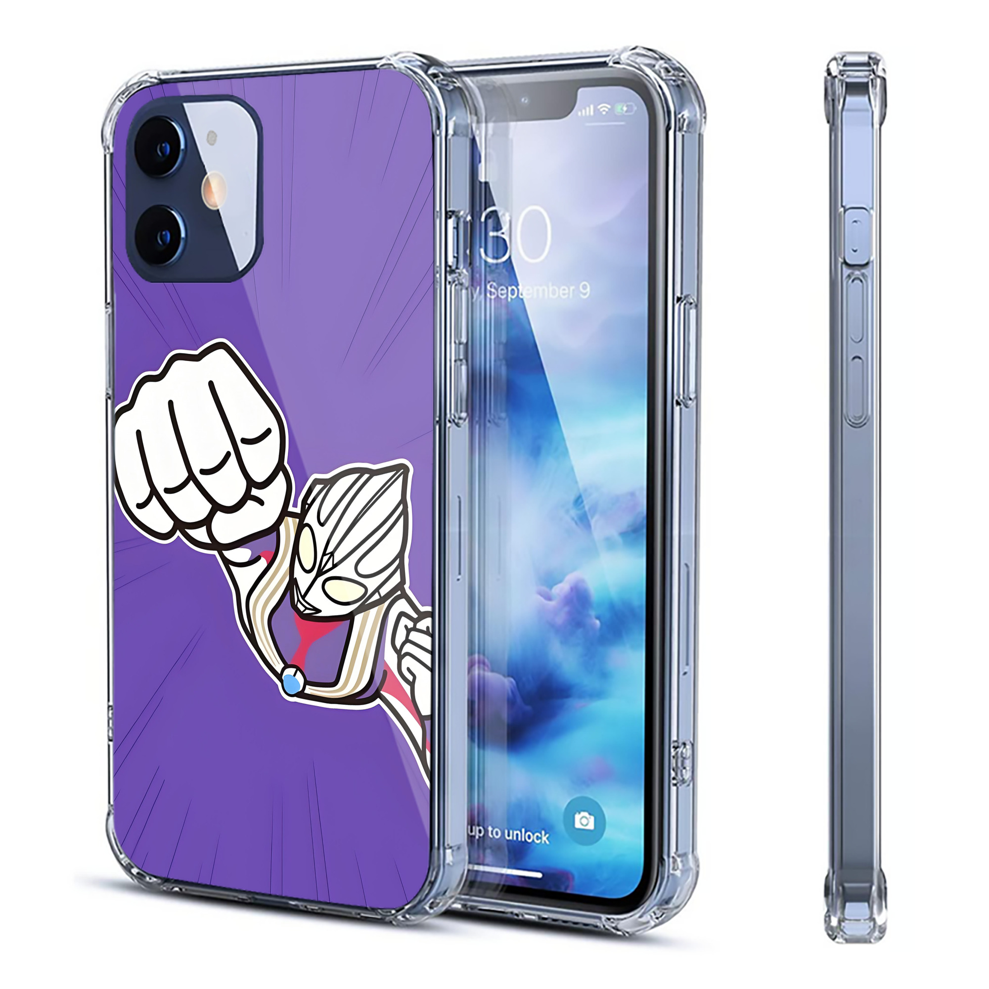 （画像用） ウルトラマン Ultraman 【iPhone 12シリーズ対応】透明スマホケース（クリアソフトケース）
